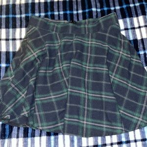Green plaid skirt